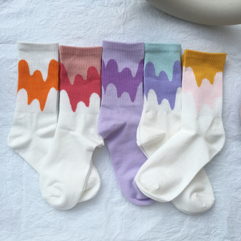 Calcetines de Colores Candy con Tubo-- Set Combinable para Mujer