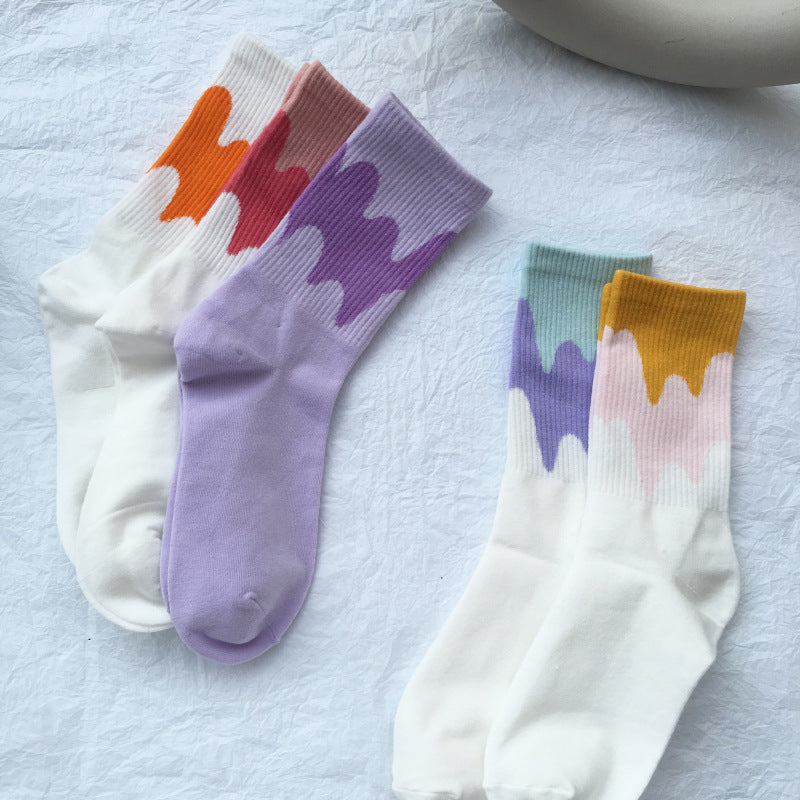 Calcetines de Colores Candy con Tubo-- Set Combinable para Mujer