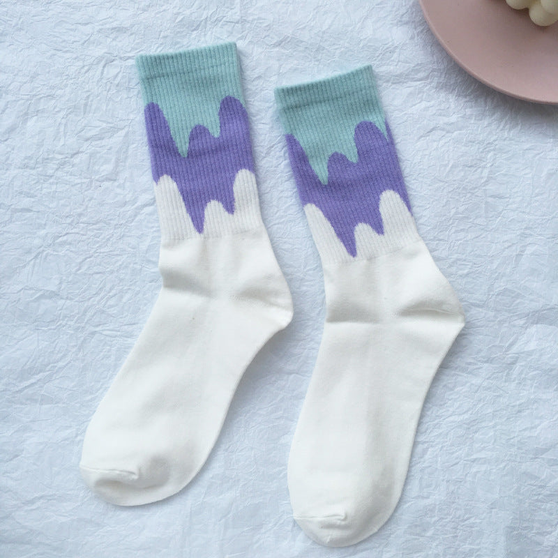 Calcetines de Colores Candy con Tubo-- Set Combinable para Mujer