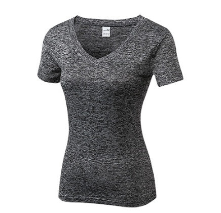 Gym Yoga T-shirt Women V-neck Fitness Tights Sport Jersey Quick Dry Short Running Clothes Girl Tees Top Sexy Yoga Shirt