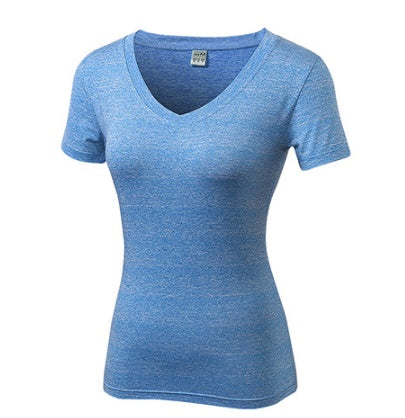 Gym Yoga T-shirt Women V-neck Fitness Tights Sport Jersey Quick Dry Short Running Clothes Girl Tees Top Sexy Yoga Shirt