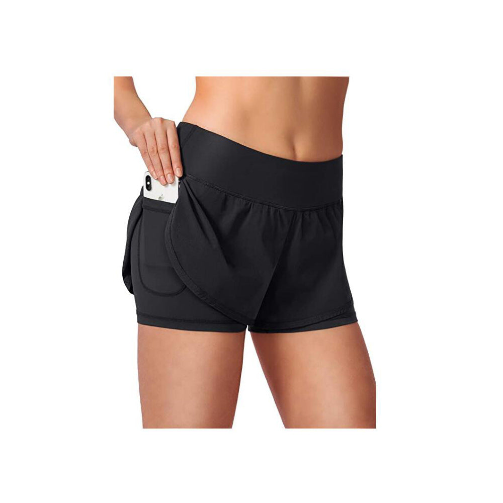 Yoga Fake Two-piece Double-layer Anti-exposure Shorts