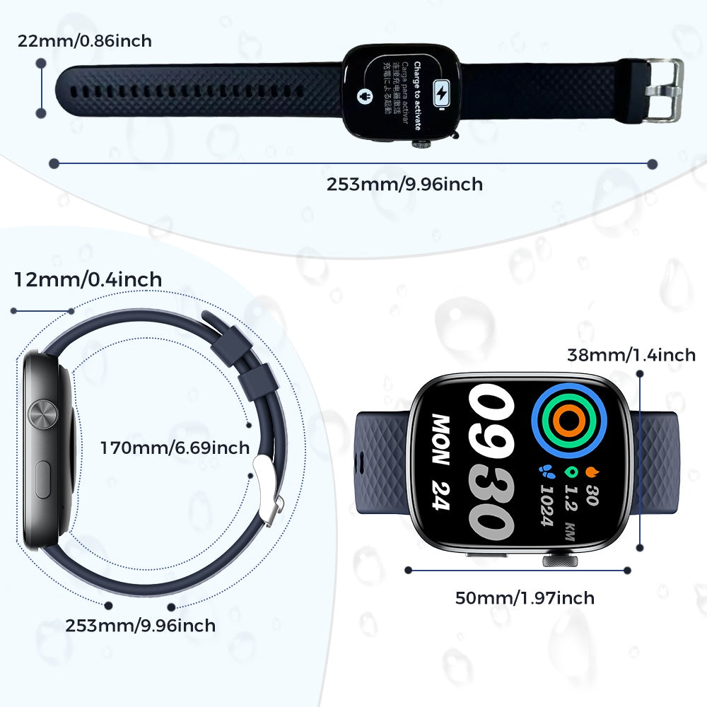 1.95-inch Smartwatch Fitness Tracker with Multiple Exercise Modes