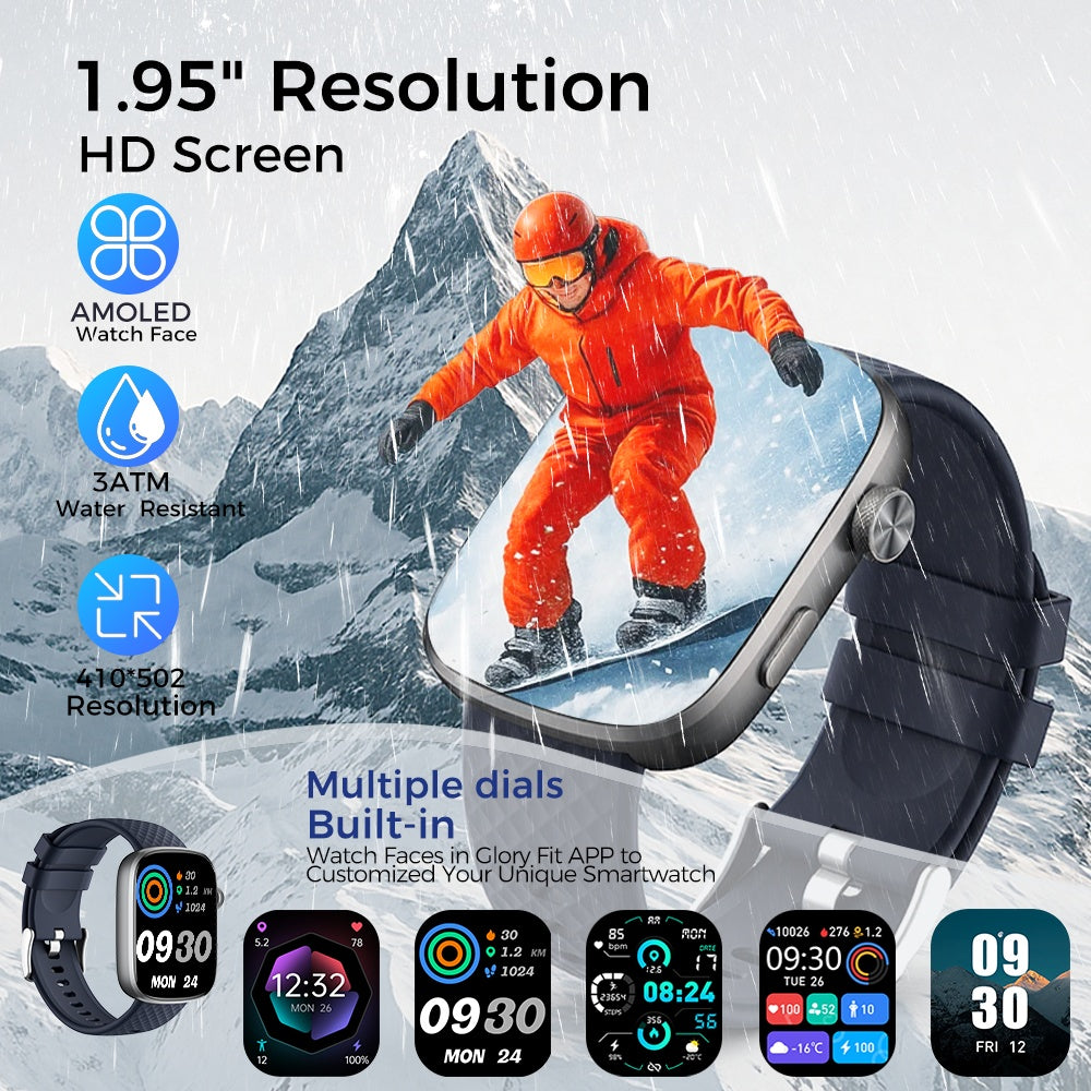 1.95-inch Smartwatch Fitness Tracker with Multiple Exercise Modes
