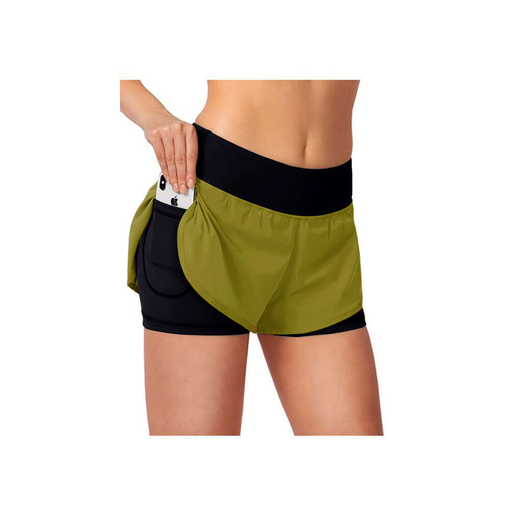 Yoga Fake Two-piece Double-layer Anti-exposure Shorts